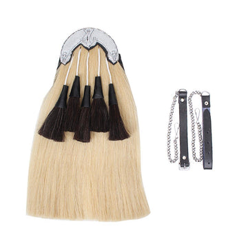 Black Watch Cast Castle Horse Hair Sporran With 5 Black Tassels
